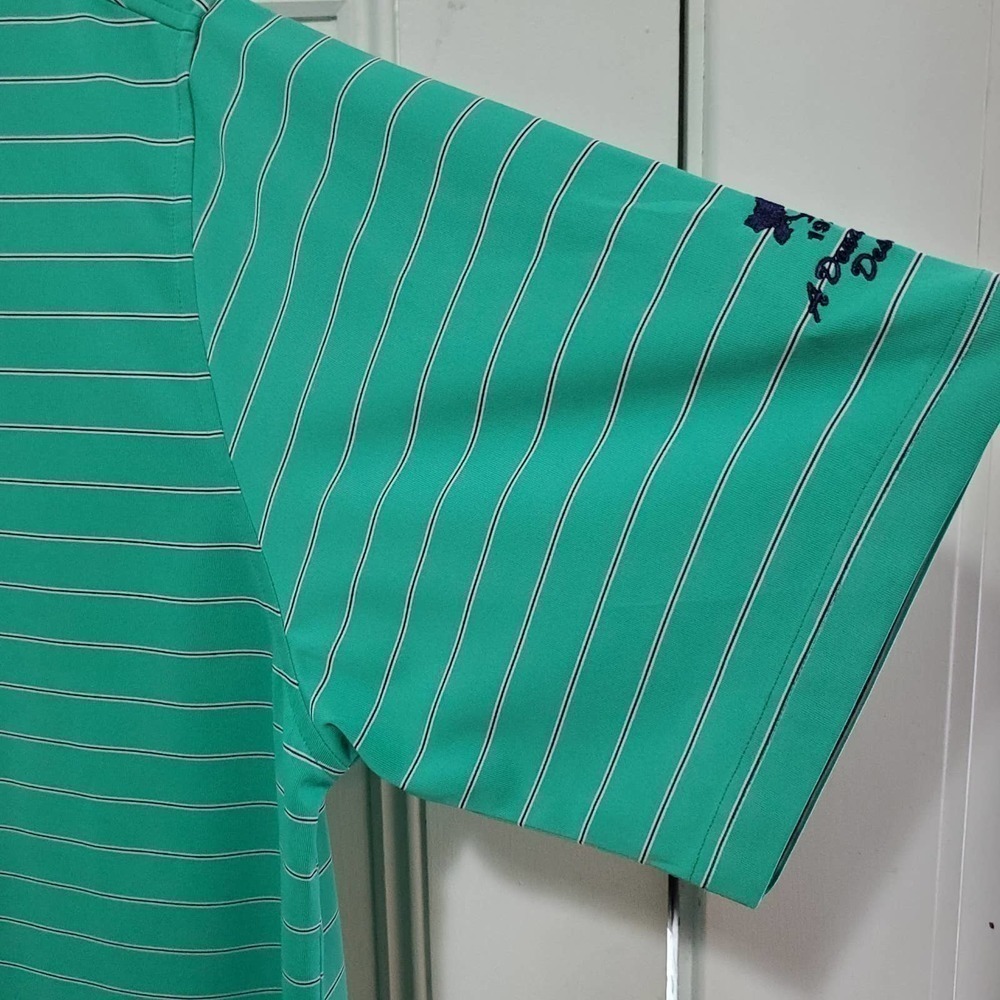 Donald Ross 1/4 Buttoned Up Collared Golf Polo Tee Shirt Green Men's Size XL - Picture 5 of 8